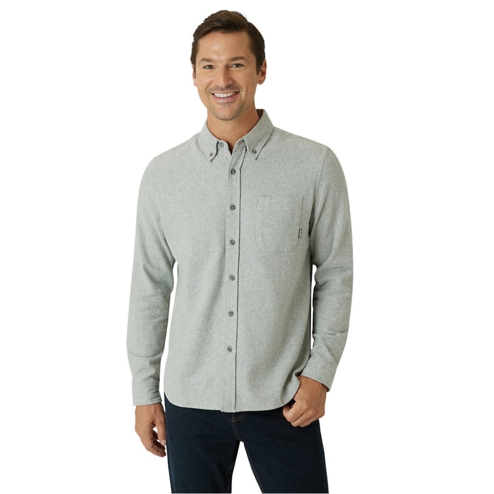 NWT Men's Eddie Bauer Field Flannel Button-Down Shirt Grey Size XXL